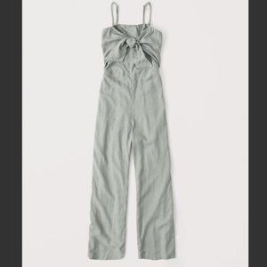 Abercrombie & Fitch Strapless Bow Front Jumpsuit